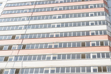 Modern apartment buildings on a sunny day with a blue sky. Facade of a modern apartment building. residential building modern apartment condominium architecture