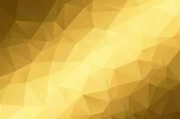 Gold Low poly crystal background. Polygon design pattern. Golden Low poly vector illustration, low polygon background.