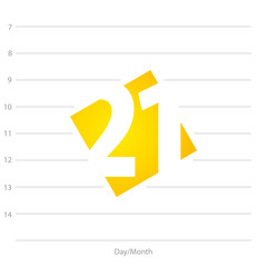 2020 Calendar day 21 planner yellow background template