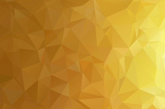 Gold Low poly crystal background. Polygon design pattern. Golden Low poly vector illustration, low polygon background.