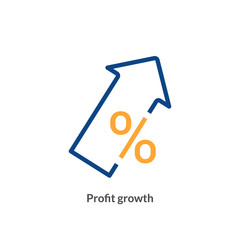 Profit growth icon chart arrow. Profit up success business icon illustration