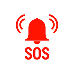 Sos icon emergency alarm button. SOS sign symbol lifebuoy rescue isolated marker - obrazy, fototapety, plakaty