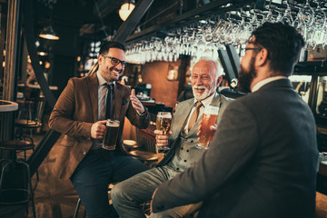 Talking about business over a beer