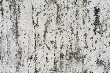 texture of an old wall with uneven cracked stucco, dirty surface of the exterior painted wall