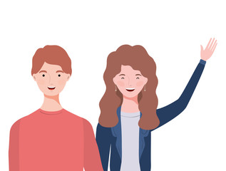 couple of people smiling on white background