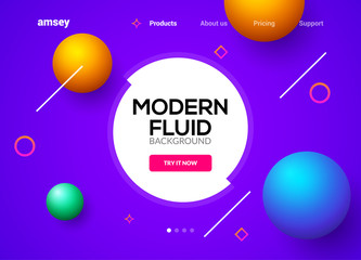 Modern abstract fluid background gradient. Liquid graphic creative design banner poster or flyer template