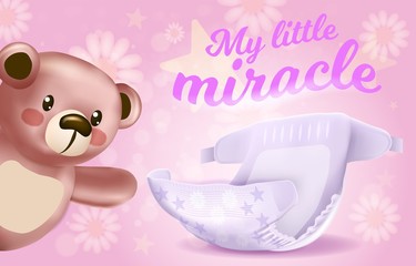 My Little Miracle Horizontal Banner, Absorbent Diaper