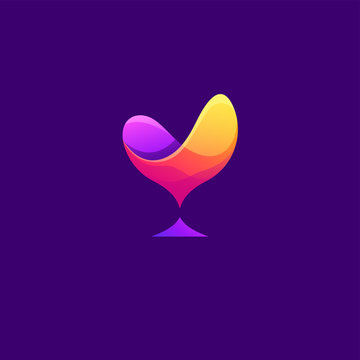 glass logo design vector illustration