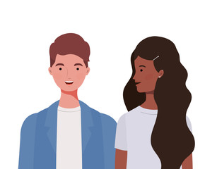 couple of people smiling on white background