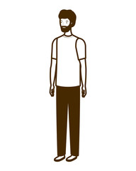 silhouette of man standing on white background