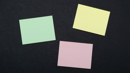 Note paper. Collection of different colored sheets of note papers.