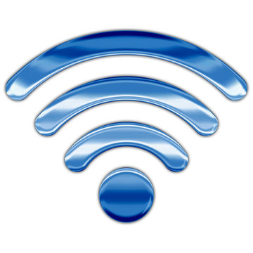 Wi-Fi symbol, metallic style, graphic elaboration