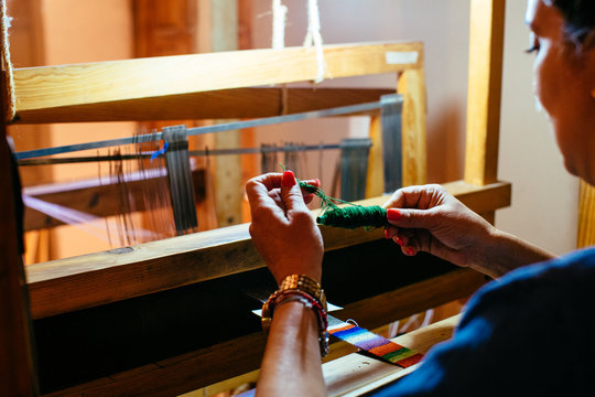 Weaver On Traditional Handloom