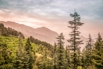 landscape with lake and mountains