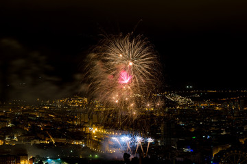 Bilbao celebrating its parties with fireworks