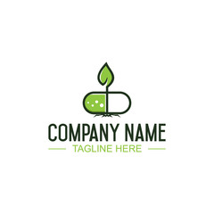 Capsule and plant logo design inspiration
