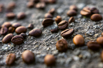 Coffee Beans On Stony Background