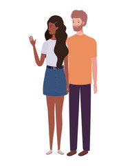 couple of people standing on white background