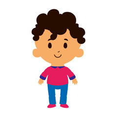 Cartoon Kid Character Isolated On White Background