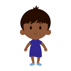 Cartoon Kid Character Isolated On White Background