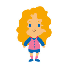 Cartoon Kid Character Isolated On White Background