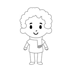 Cartoon Kid Character Isolated On White Background