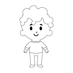 Cartoon Kid Character Isolated On White Background