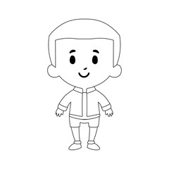 Cartoon Kid Character Isolated On White Background