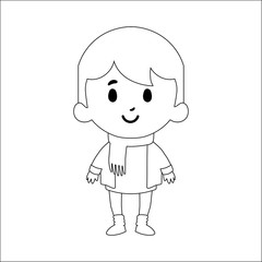 Cartoon Kid Character Isolated On White Background