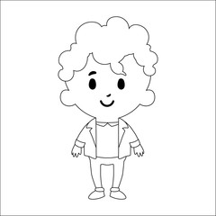 Cartoon Kid Character Isolated On White Background