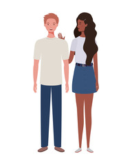 couple of people standing on white background