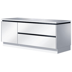 High Gloss TV cupboard furniture isolated on white background. Glossy TV stand or modern TV cabinet and sideboard.