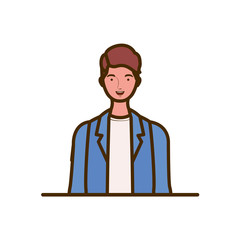 young man on white background