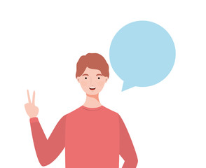 man with speech bubble avatar character