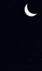 Obraz na płótnie Canvas Night sky background. Moon and star on sky colorful.