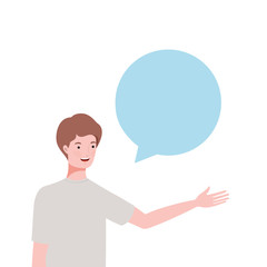man with speech bubble avatar character