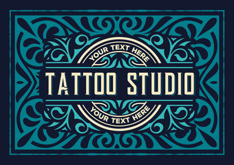 Vintage template with floral elements