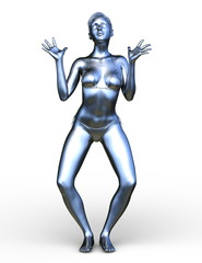 銀の女性像