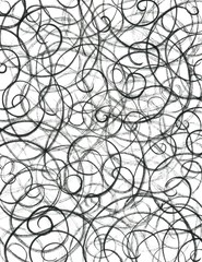 Obraz premium white and black texture and background with curls drawn by brush pen 