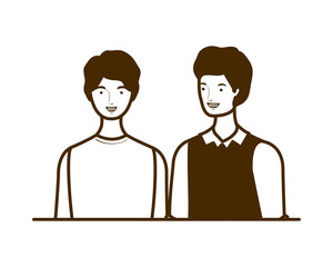 silhouette of men on white background