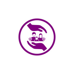insurance,business protection,crops insurance, life and family insurance purple color icon
