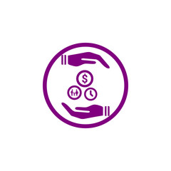 insurance,business protection,crops insurance, life and family insurance purple color icon