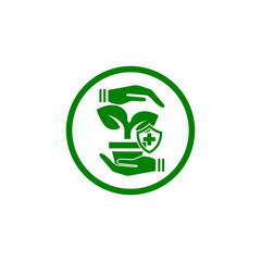 insurance,business protection,crops insurance, life and family insurance green color icon