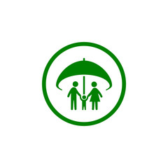 insurance,business protection,crops insurance, life and family insurance green color icon