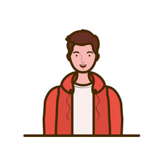 young man on white background