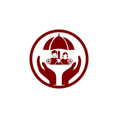 insurance,business protection,crops insurance, life and family insurance orange color icon
