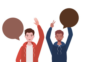 men with speech bubble avatar character