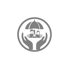 insurance,business protection, business insurance crops insurance, life and family insurance grey color icon