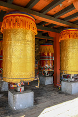 Prayer wheels at the National Memorial Chorten, Thimphu,. Bhutan