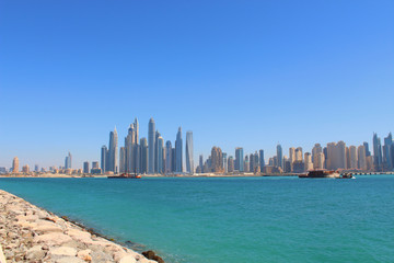 United Arab Emirates. Beautiful view of Dubai Marina. Landscape. Panorama.